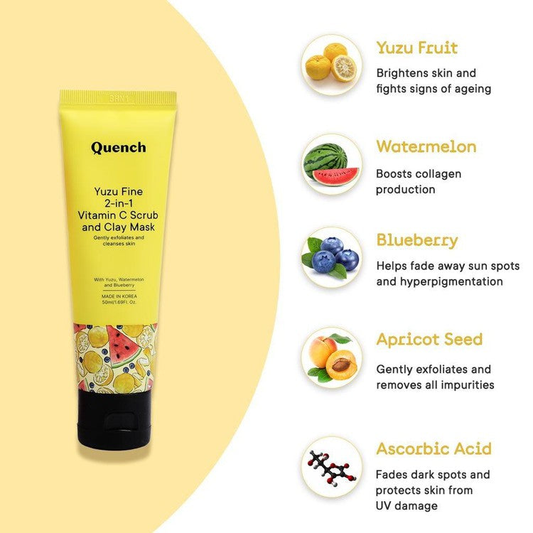 2-in-1 Scrub and Clay Mask With Yuzu Vitamin C - 50 ML