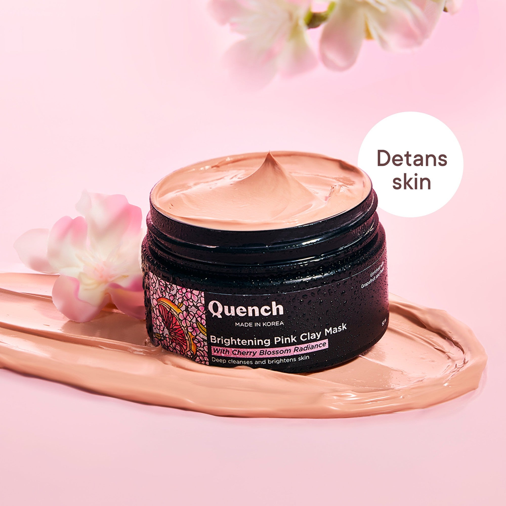 Brightening Pink Clay Mask with Cherry Blossom Radiance | De-tan & Removes Blackheads - 50 ML