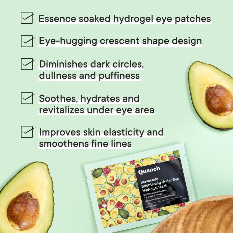 Brightening Under Eye Hydrogel Patch with Avocado Vitamins C & E (Pack of 3)