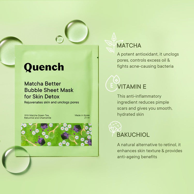 Bubble Sheet Mask with Matcha Green Tea Anti-Oxidants -21 ML