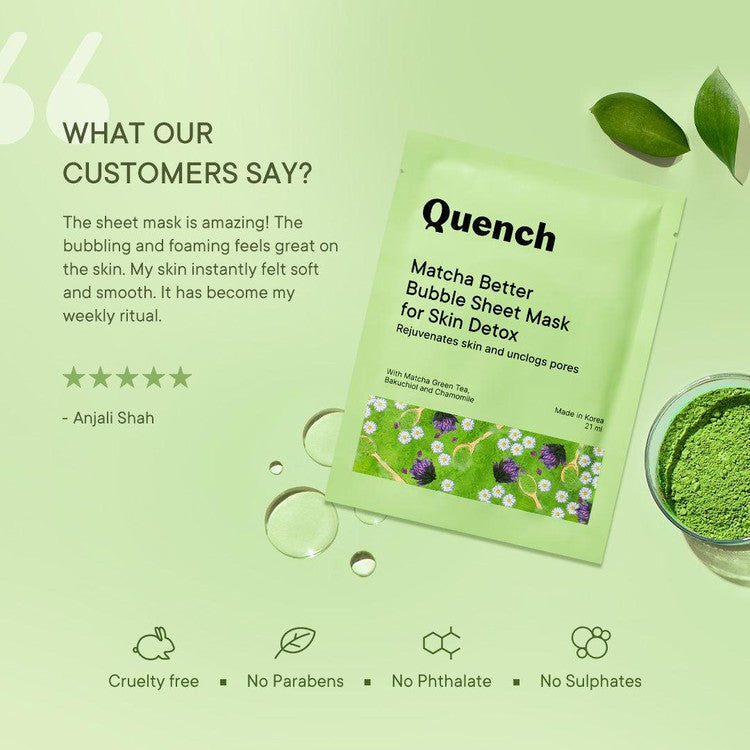 Bubble Sheet Mask with Matcha Green Tea Anti-Oxidants -21 ML