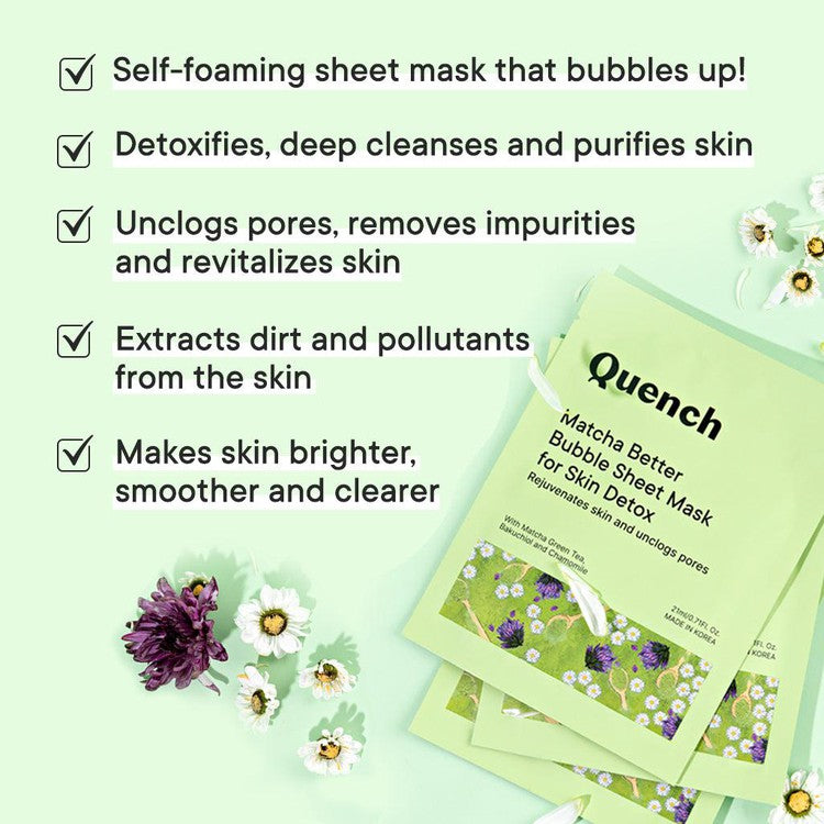 Bubble Sheet Mask with Matcha Green Tea Anti-Oxidants (Pack of 3)