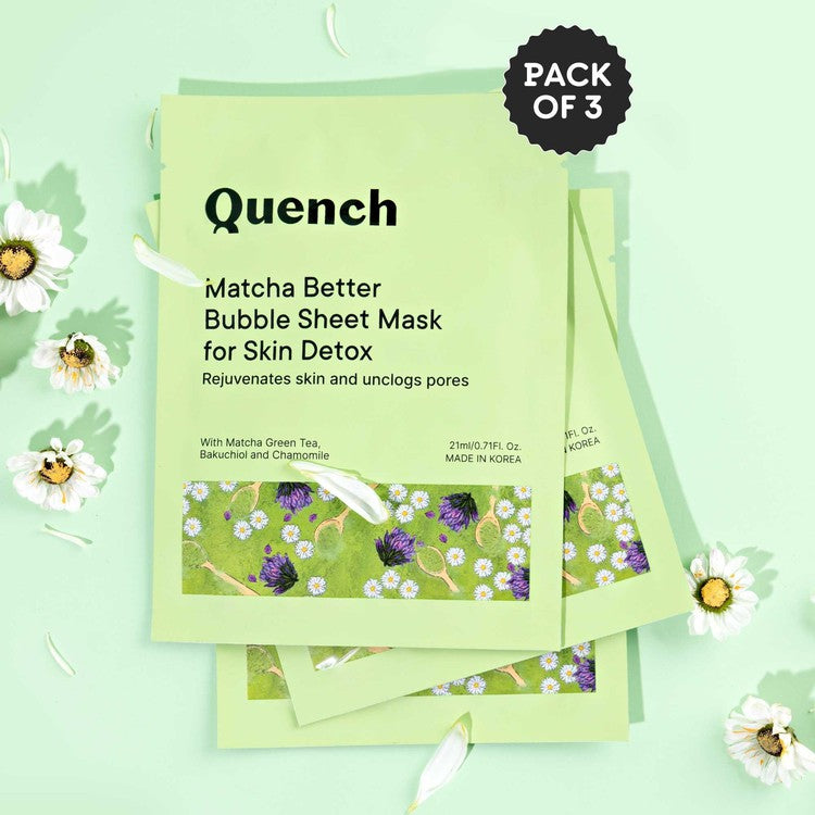 Bubble Sheet Mask with Matcha Green Tea Anti-Oxidants (Pack of 3)