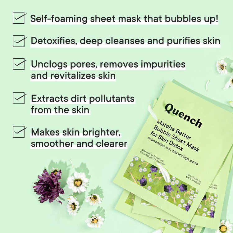 Bubble Sheet Mask with Matcha Green Tea Anti-Oxidants (Pack of 6)