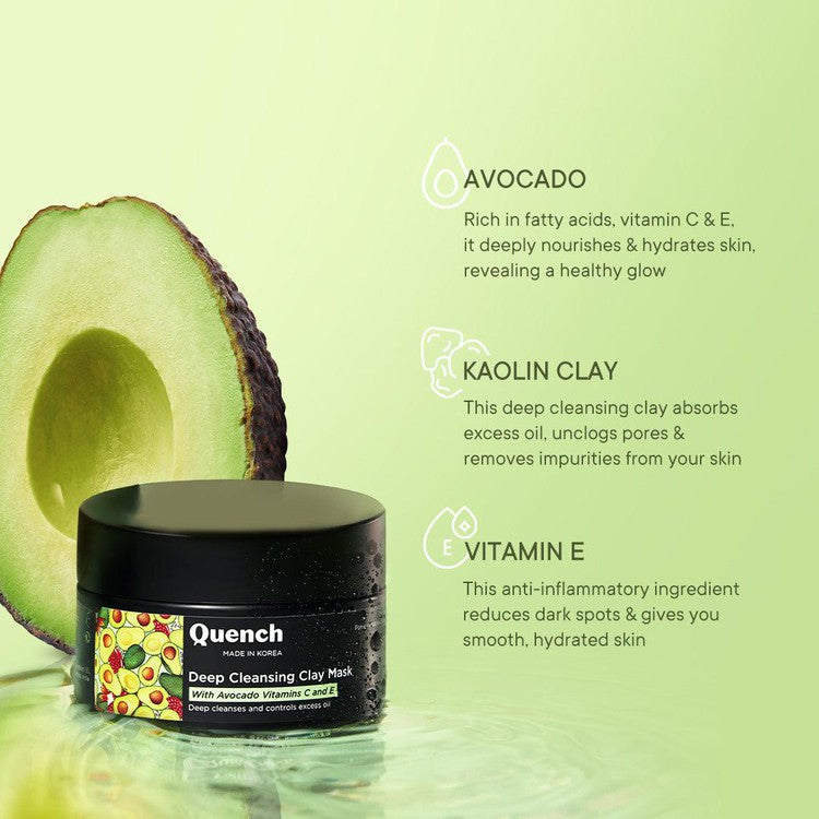 Deep Cleansing Green Clay Mask with Avocado Vitamins C & E - 50 ml