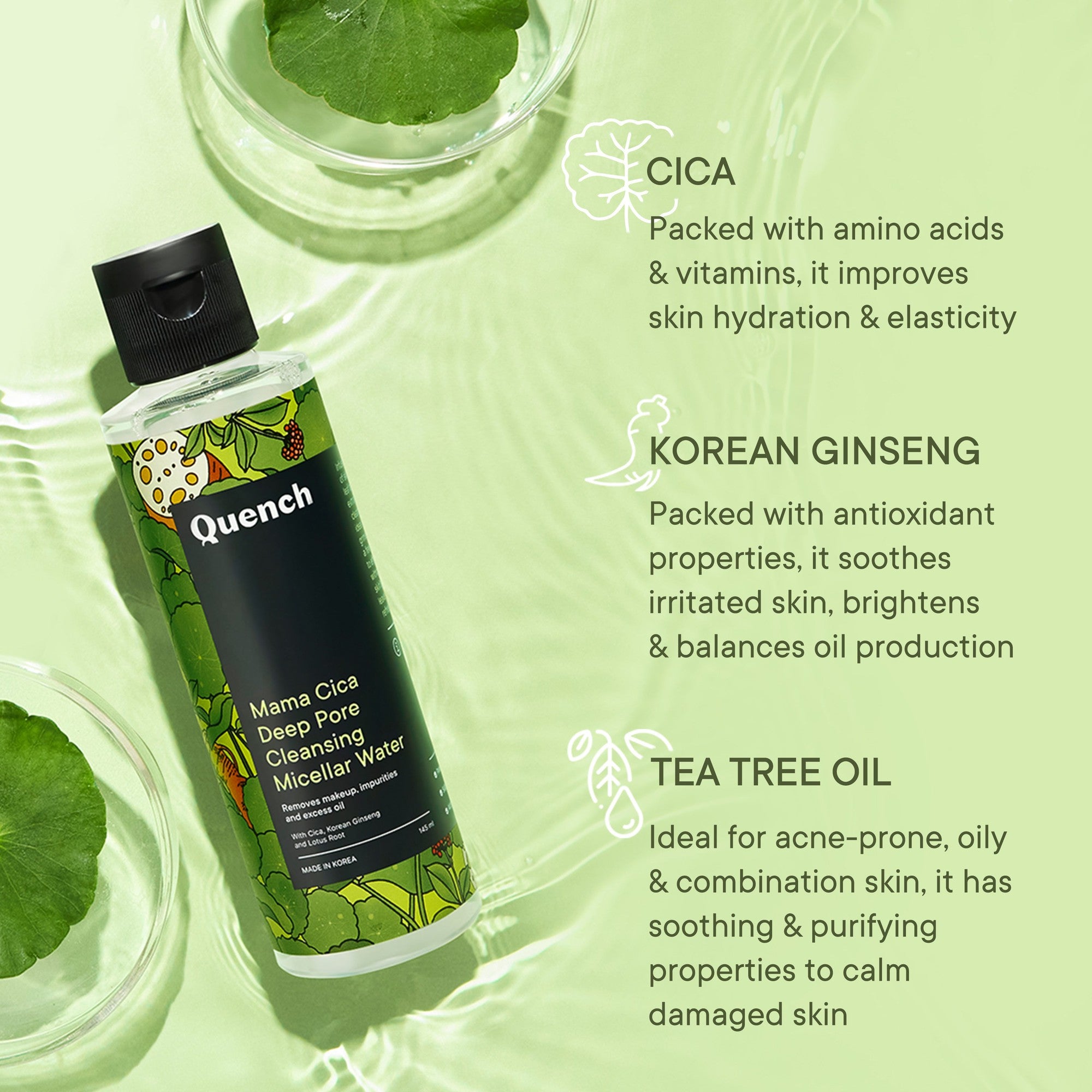 Deep Pore Cleansing Micellar Water with Cica Herb Repair - 145 ML