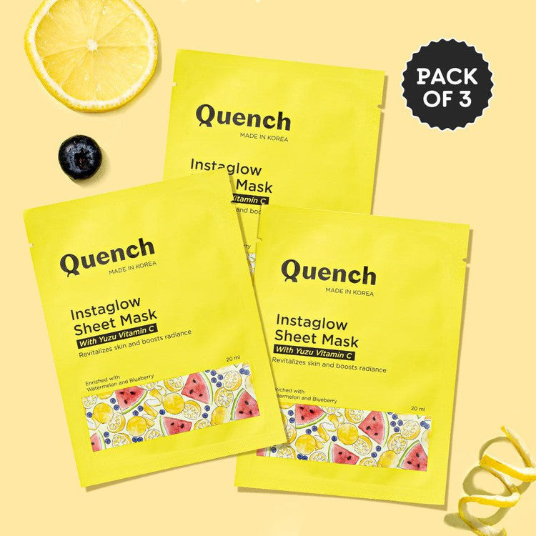 Instaglow Sheet Mask with Yuzu Vitamin C (Pack of 3)