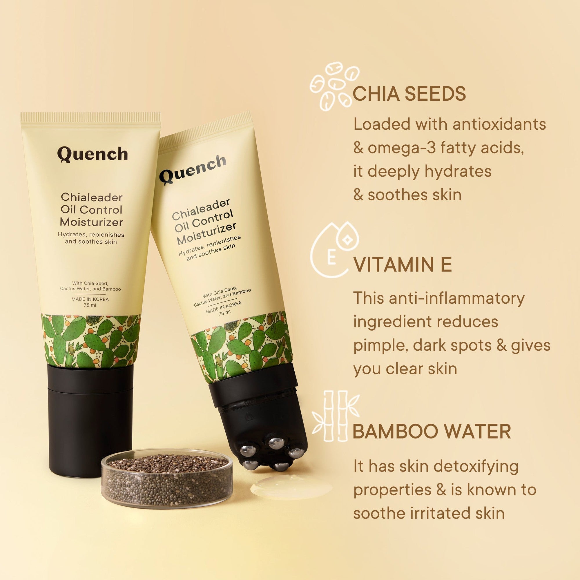 Oil Control Moisturizer with Chia Seeds Omega 3 - 75 ML