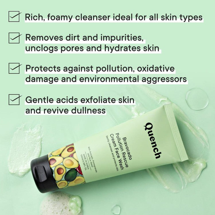 Pollution Rescue Cream Face Wash with Avocado Vitamins C & E - 100 ML