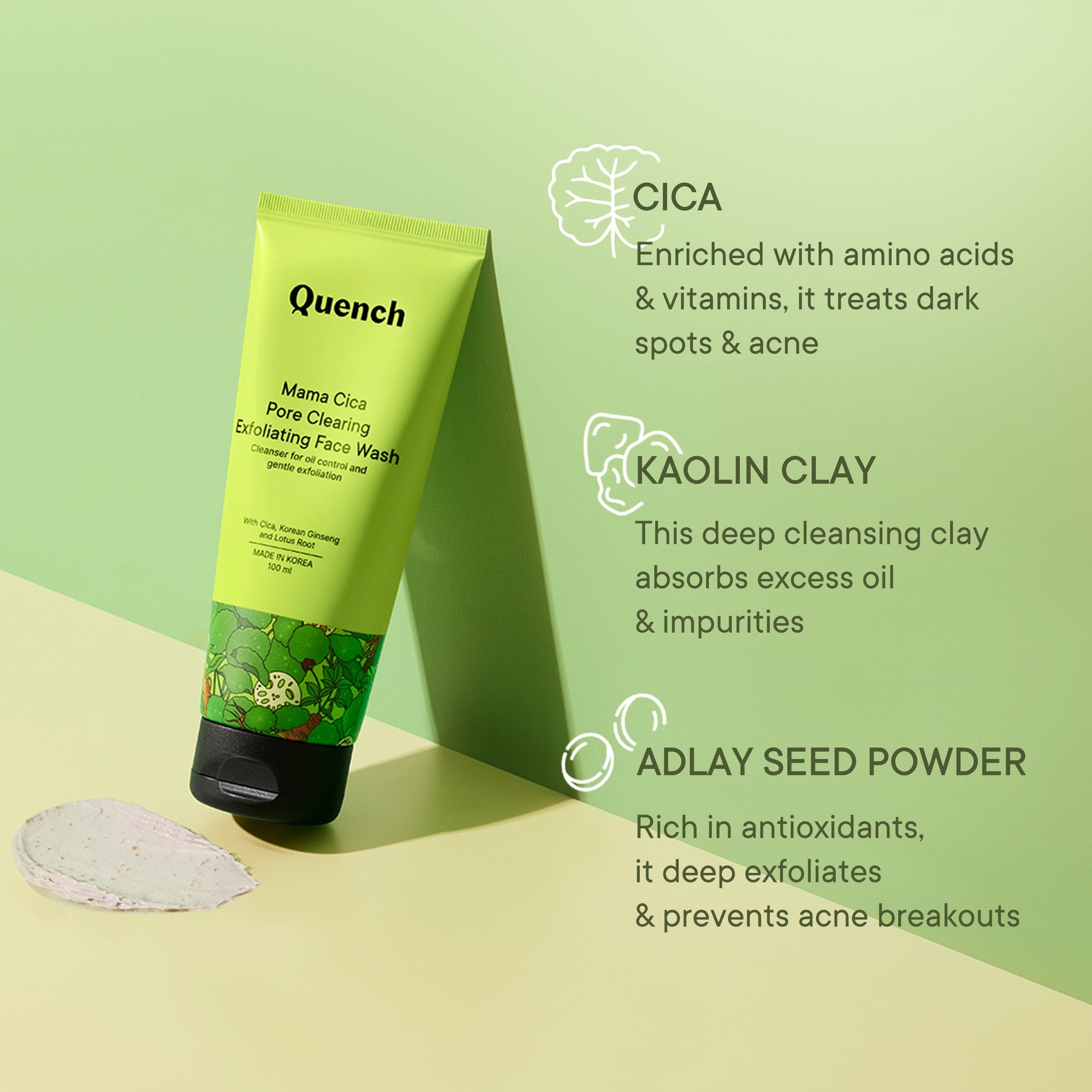 Pore Clearing Exfoliating Face Wash with Cica Herb Repair - 100 ML