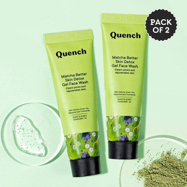 Skin Detox Gel Face Wash with Matcha Green Tea Anti-Oxidants Mini - Pack of 2